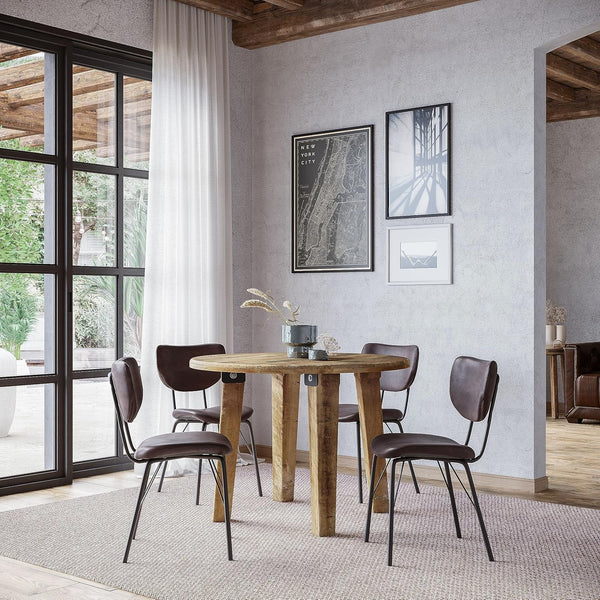 Jofran Reclamation 42" Rustic Reclaimed Solid Wood Round Dining Table ...