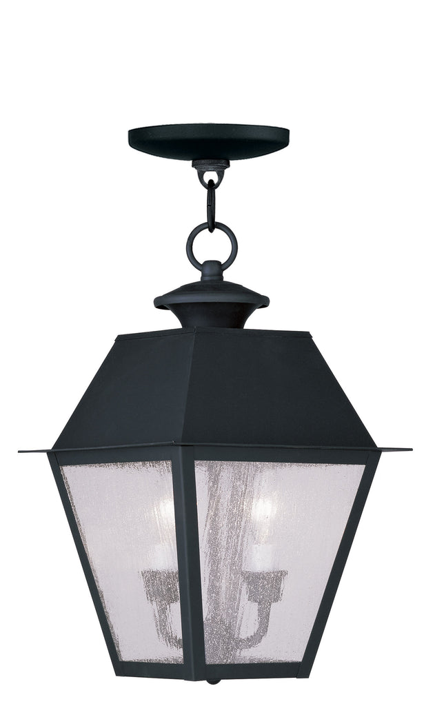 Livex Mansfield 2 Light Black Outdoor Chain Lantern - C185-2167-04