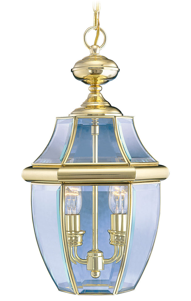 Livex Monterey 2 Light PB Outdoor Chain Lantern - C185-2255-02