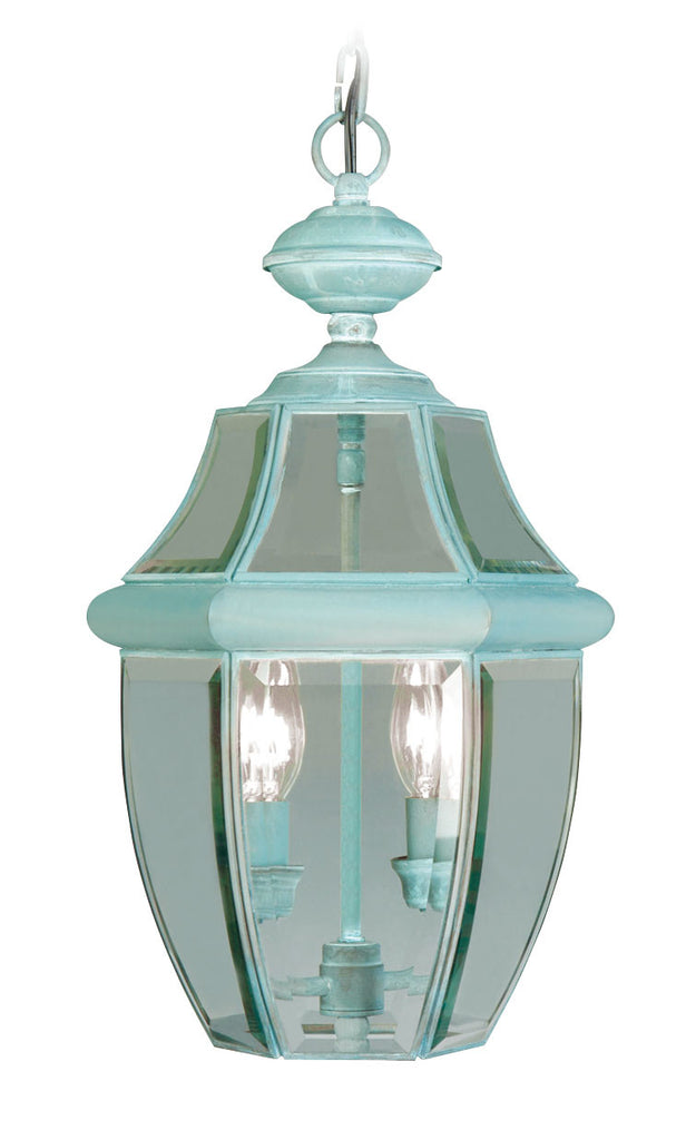 Livex Monterey 2 Light Verdigris Outdoor Chain Lantern - C185-2255-06