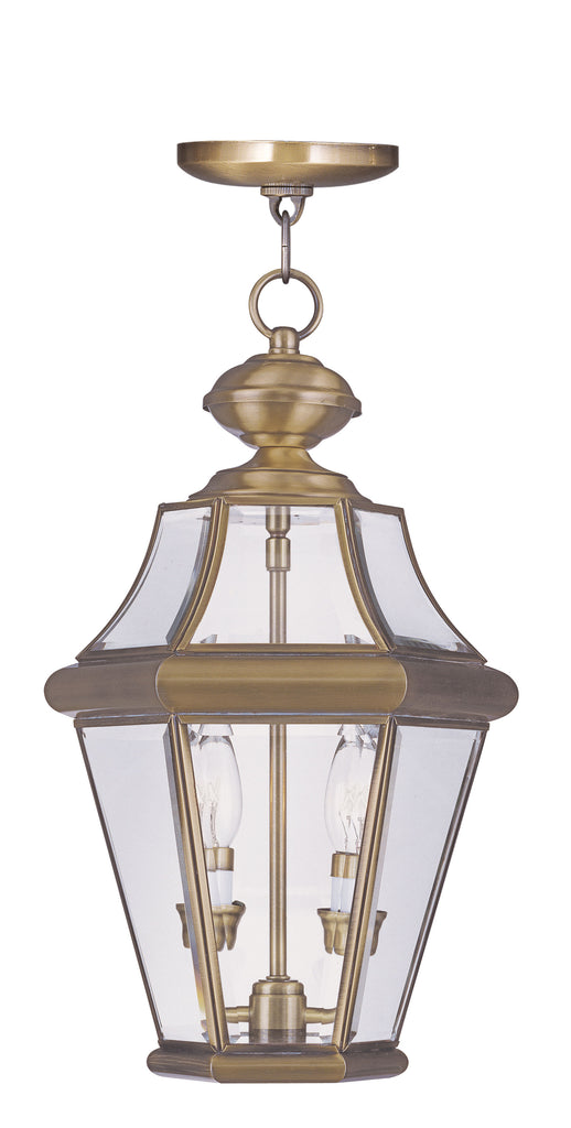Livex Georgetown 2 Light PB Outdoor Chain Lantern - C185-2265-01