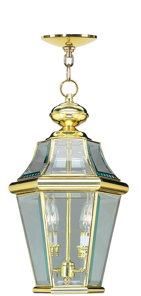 Livex Georgetown 2 Light PB Outdoor Chain Lantern - C185-2265-02