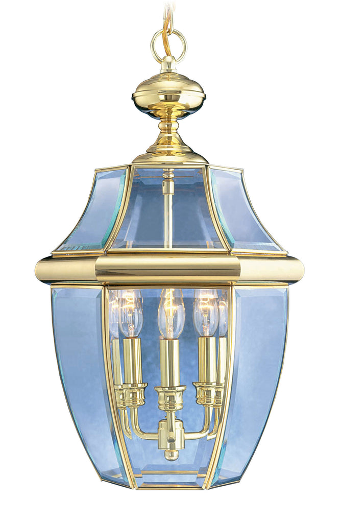Livex Monterey 3 Light PB Outdoor Chain Lantern - C185-2355-02