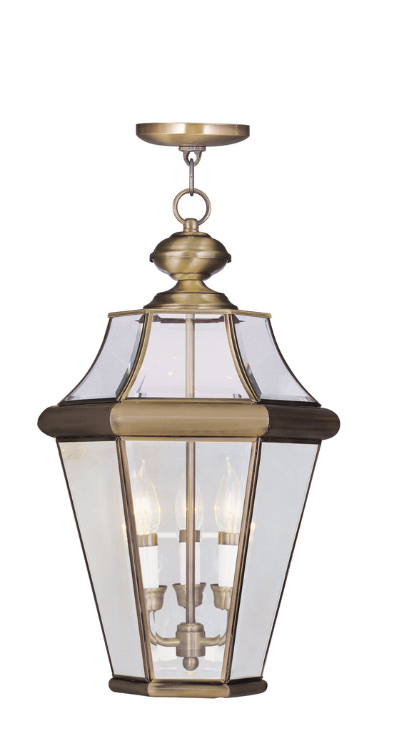 Livex Georgetown 3 Light AB Outdoor Chain Lantern - C185-2365-01