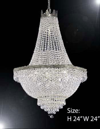 Swarovski Crystal Trimmed Chandelier Empire Chandelier Lighting H24" X W24" - A500-C3/Silver/870/9Sw
