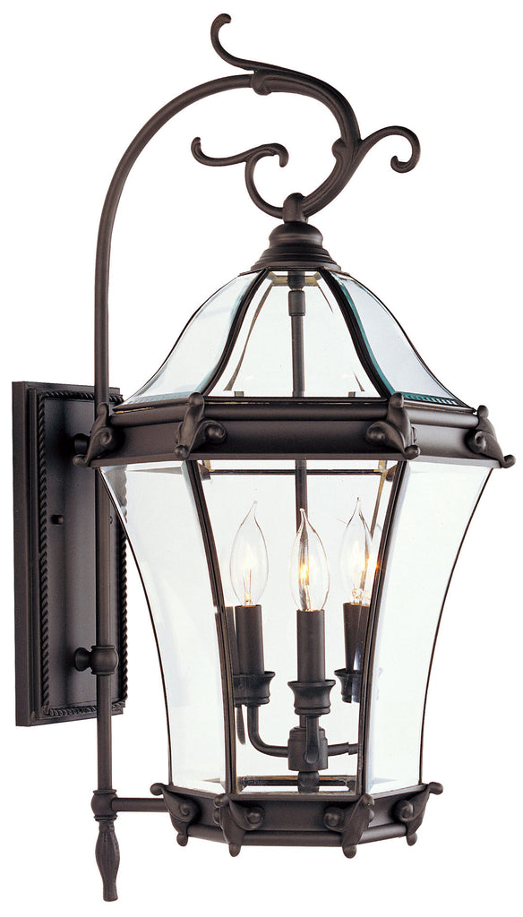 Livex Fleur de Lis 3 Light Bronze Outdoor Wall Lantern - C185-2623-07