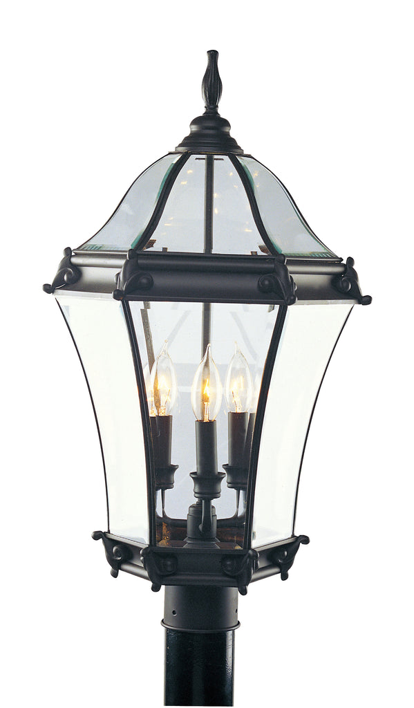 Livex Fleur de Lis 3 Light Bronze Outdoor Post Lantern - C185-2624-07