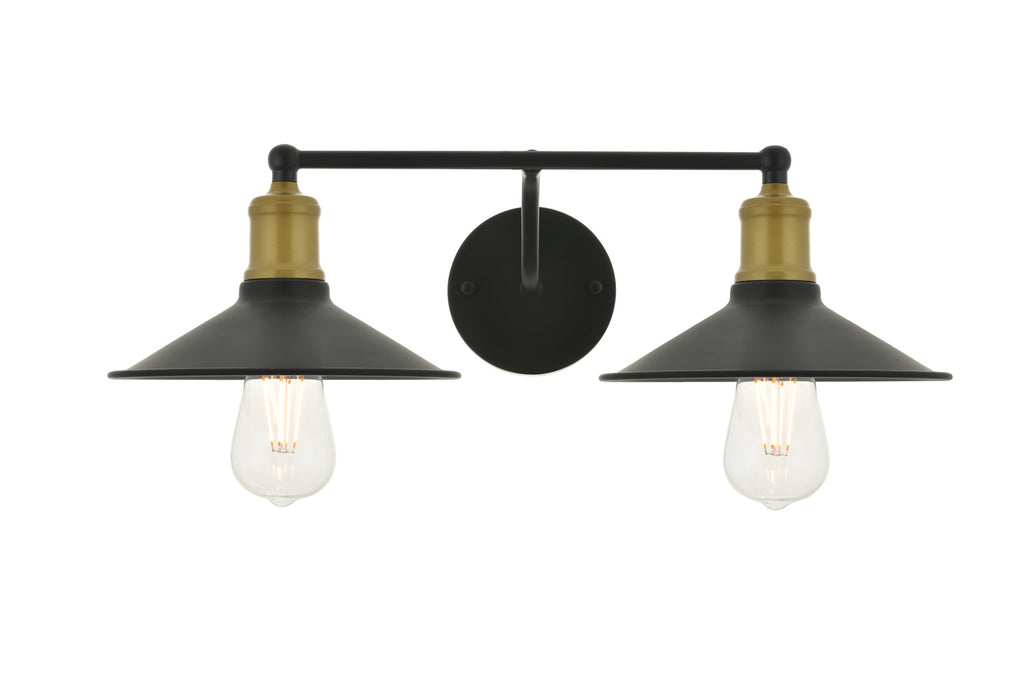 ZC121-LD4033W21BRB - Living District: Etude 2 light brass and black Wall Sconce