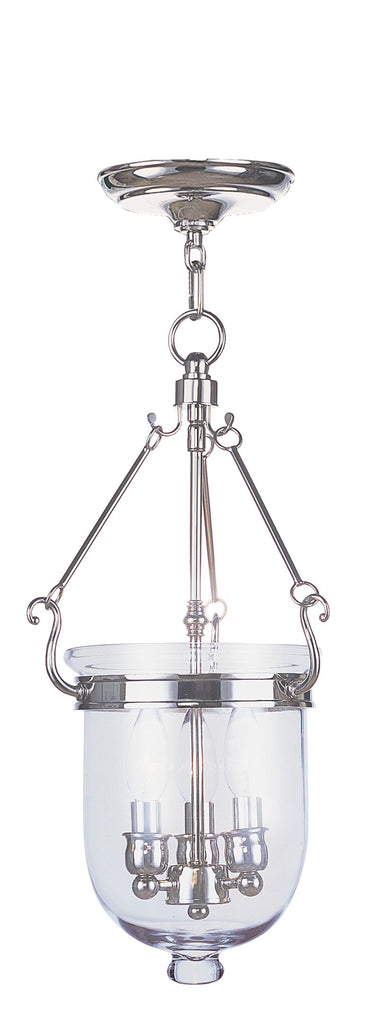 Livex Jefferson 3 Light Polished Nickel Chain Lantern - C185-5063-35