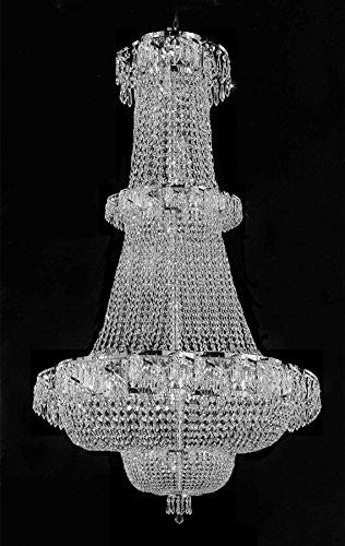 French Empire Crystal Chandelier Chandeliers Lighting Silver H50 X Wd30 21 Lights Empire Foyer - A93-CS/928/21