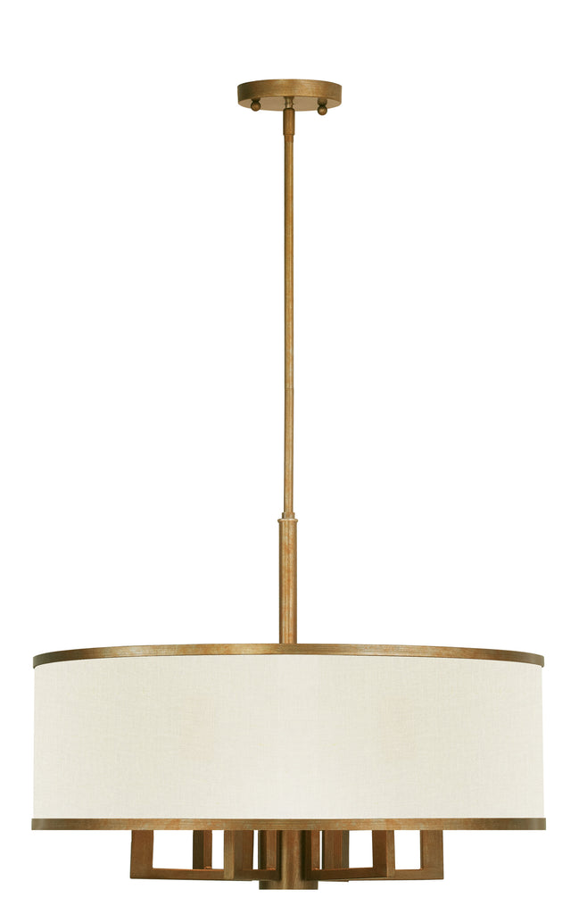 Livex Park Ridge 6 Light Antique Gold Leaf Chandelier - C185-62614-48