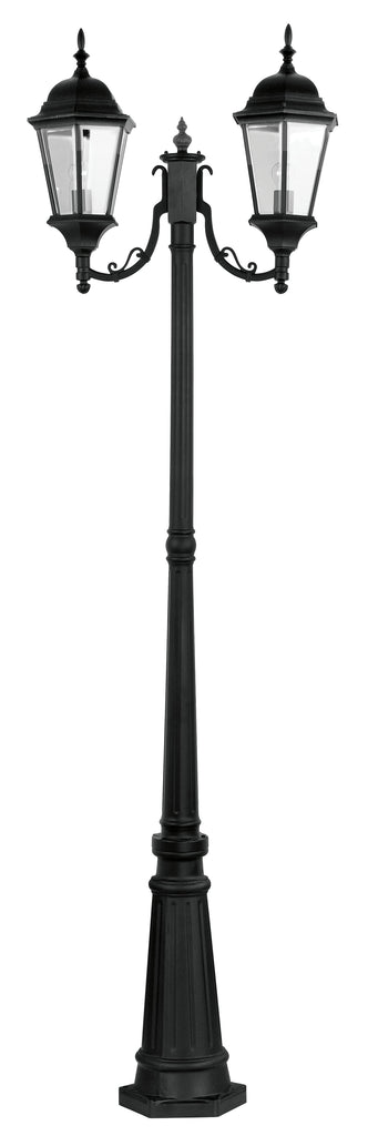 Livex Hamilton 2 Light Black Outdoor 2 Head Post - C185-7554-04