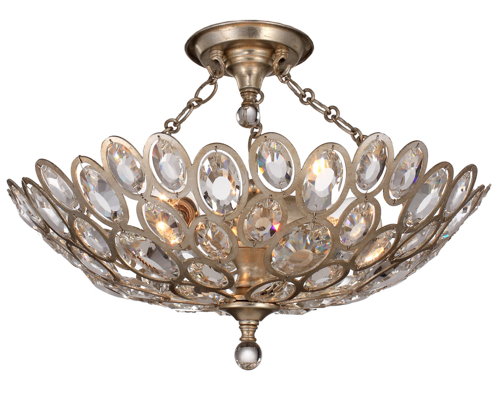 3 Light Distressed Twilight Eclectic Ceiling Mount Draped In Hand Cut Crystal - C193-7584-DT_CEILING
