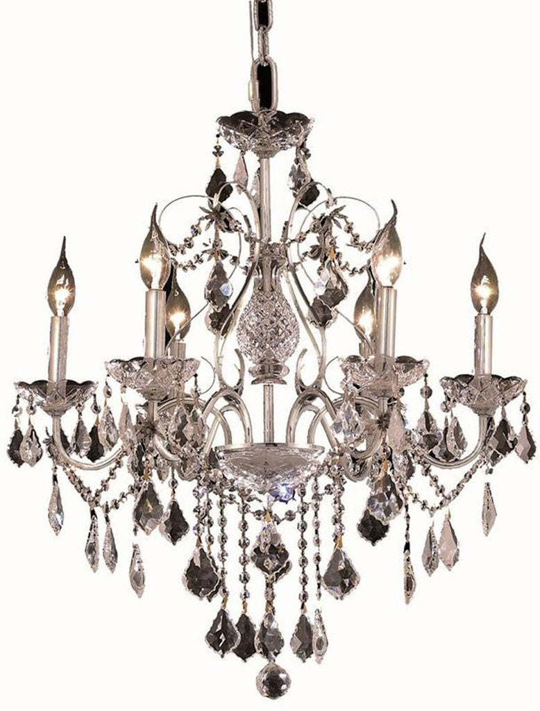 ZC121-V2015D24C/EC By Elegant Lighting - St. Francis Collection Chrome Finish 6 Lights Dining Room
