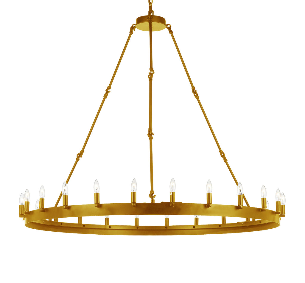 Wrought Iron Vintage Barn Metal Castile One Tier Chandeliers Industrial Loft Rustic Lighting - A113-CG/3428/24