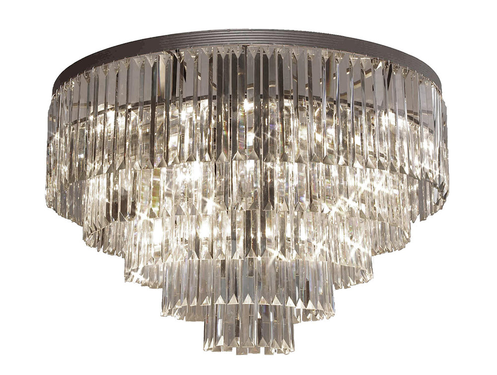 *CLOSEOUT PRICE - LIMITED QUANTITY LEFT* Palladium Empress Crystal (Tm) Glass Fringe Chandelier Flush Chandeliers Lighting - CO-Flush/1157/17