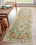 Area Rugs Washable Non-Slip, Floral Vintage Distress Print Pattern Medallion Carpet for Living Room Bedroom Dining Room