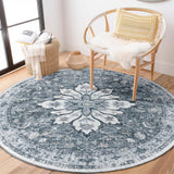 Area Rugs Washable Non-Slip, Floral Vintage Distress Print Pattern Medallion Carpet for Living Room Bedroom Dining Room