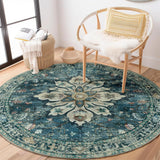 Area Rugs Washable Non-Slip, Floral Vintage Distress Print Pattern Medallion Carpet for Living Room Bedroom Dining Room