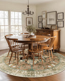 Area Rugs Washable Non-Slip, Floral Vintage Distress Print Pattern Medallion Carpet for Living Room Bedroom Dining Room