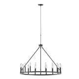 16-Light 39.3"W Candle-Style Wagon Wheel Metal Chandelier For Ha0llway Bedroom Living Room Dining Room