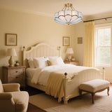 18.5" Gold Modern Flower Chandelier With Acrylic Shades, 4-light E26, Dimmable Pendant Light For Bedroom, Study, Or Small Living Room