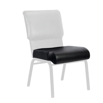Black Vinyl 20.5" Church Chair Replacement Seat Cushion