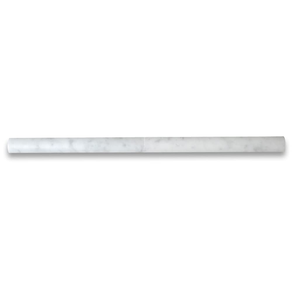 Carrara White Marble 1x12 Quarter Round Covering Edge Pencil Liner Trim Molding Honed Kitchen Bath Wall Floor