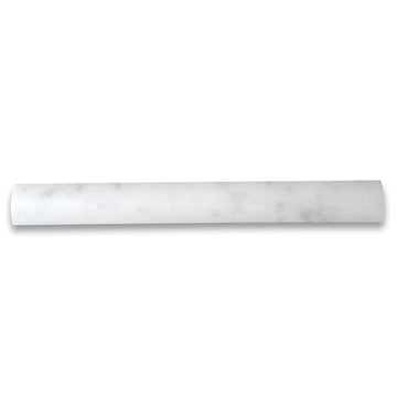 Carrara White Marble 1x12 Quarter Round Covering Edge Pencil Liner Trim Molding Honed Kitchen Bath Wall Floor