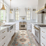 Area Rugs Washable Non-Slip, Floral Vintage Distress Print Pattern Medallion Carpet for Living Room Bedroom Dining Room