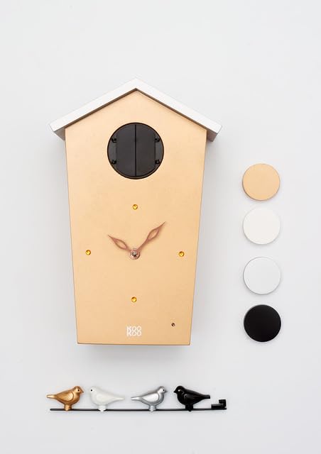 Birdhouse Copper Limited Edition, Modern Design Cuckoo Clock with 12 Natural Bird Voices or Cuckoo Call