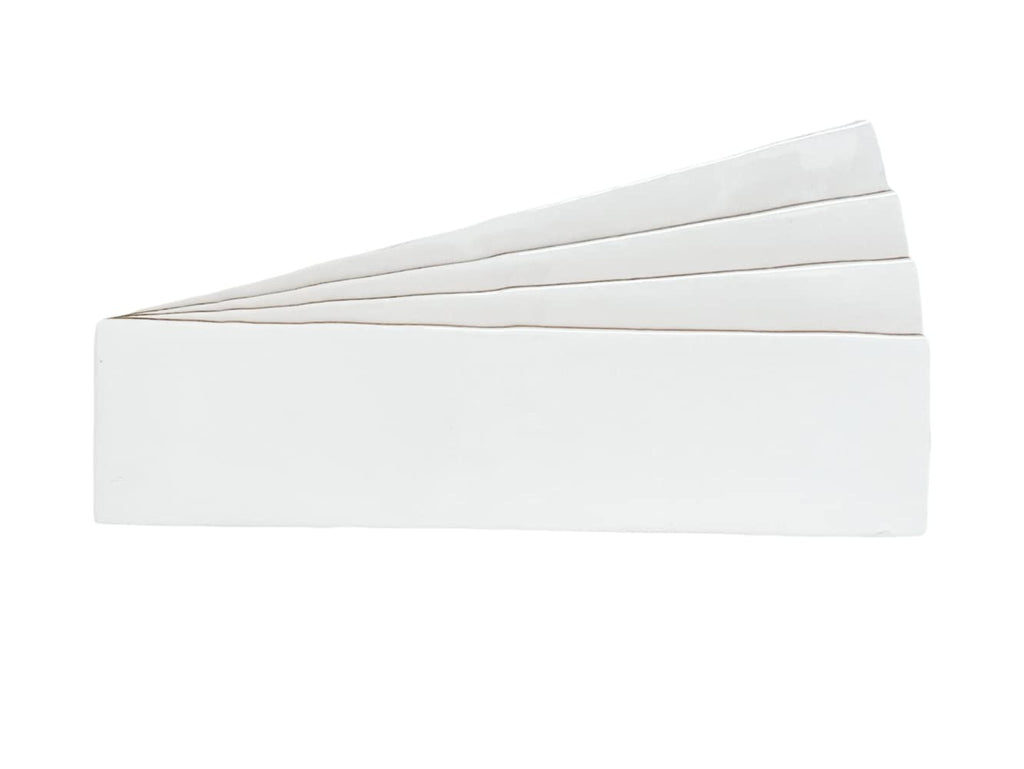 3x12 White Handmade Look Ceramic Subway Tile Walls & Kitchen Backsplashes - Glossy Finish (Box Covers 5.5 Square Feet)