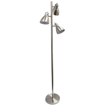 Metal 3 Light Tree Floor Lamp, Brushed Nickel