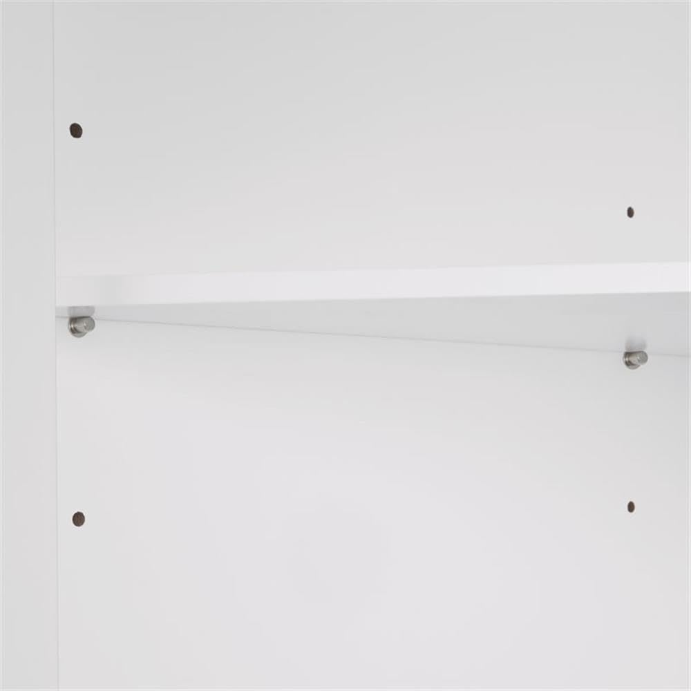 Somerset Bathroom Corner Wall Linen Storage Cabinet, White