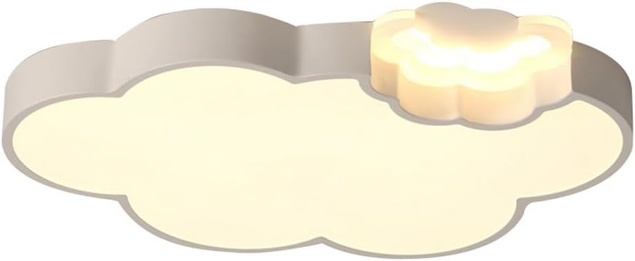 Children's Style Dimmable LED Ceiling Light Cartoon Cloud Design Flush Mount Ceiling Lamp Fixture in White for Kids