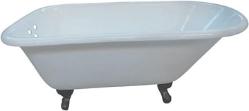 VCT3D543019NT5 54-Inch Cast Iron Roll Top Claw Foot Tub with 3-3/8-Inch Tub Wall Drillings and Oil Rubbed Bronze Feet