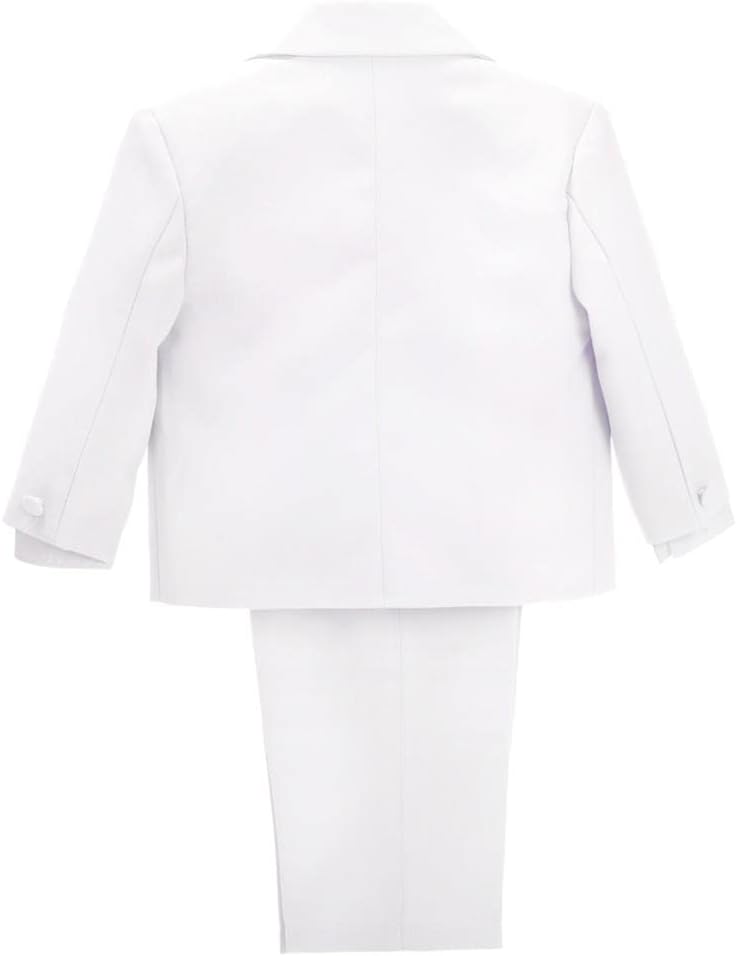 Boys 5 Pcs Formal Tuxedo Suits, Baby Toddler to 8Y