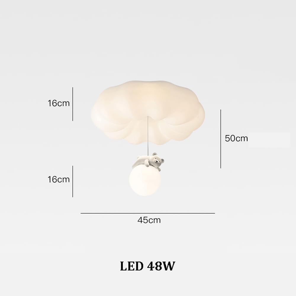 Cloud Ceiling Lights Cartoon Bear Rabbit Nordic Modern LED Ceiling Light Flush Mount White Kids Ceiling Light Round