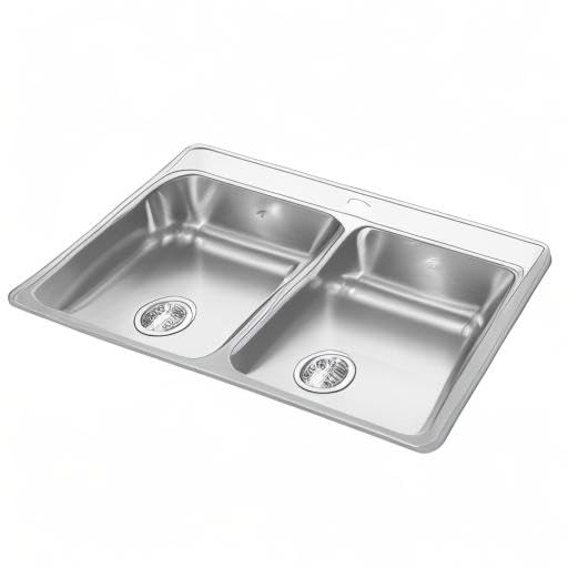 Creemore 33-in LR x 22-in FB x 6-in DP Drop In Double Bowl 1-Hole Stainless Steel Sink