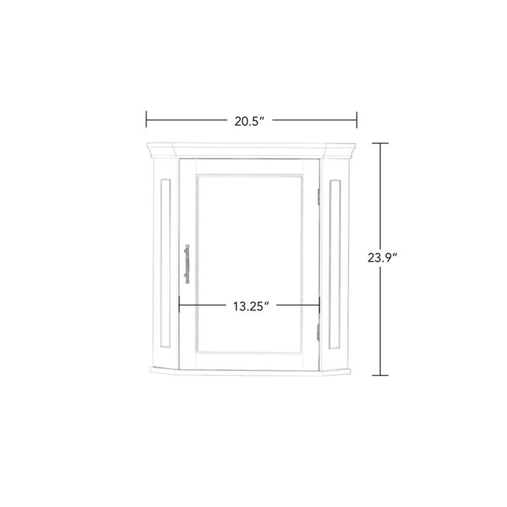 Somerset Bathroom Corner Wall Linen Storage Cabinet, White