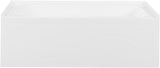 Aqua Eden VTAP603022R 60-Inch Acrylic Anti-Skid Alcove Tub with Right Hand Drain Hole, White