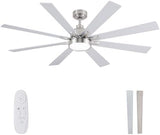62" Ceiling Fan with LED Light and Remote - Brown and Black