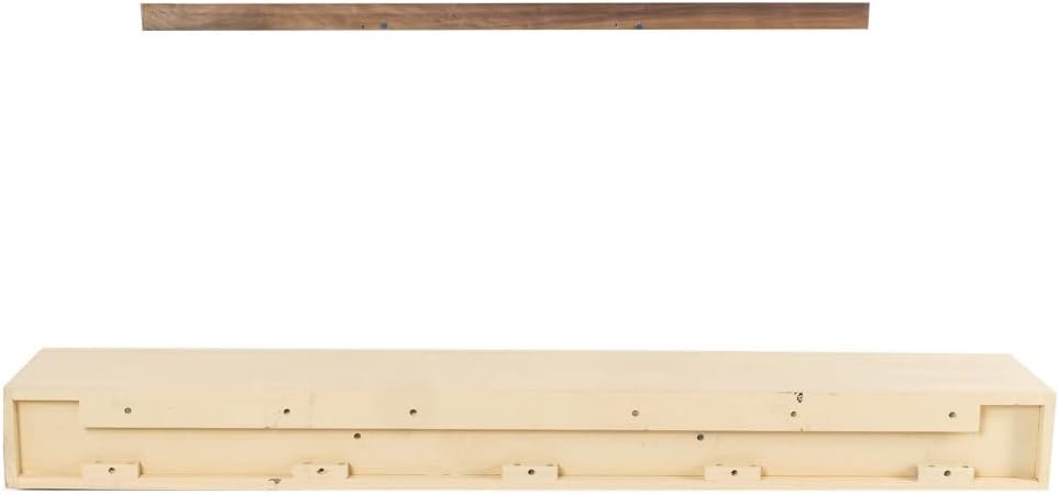 Floating Wood Mantel Shelf with Hidden Storage Compartment - Mocha 60 Inch | Beautiful Wooden Rustic Shelf