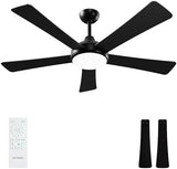 62" Ceiling Fan with LED Light and Remote - Brown and Black