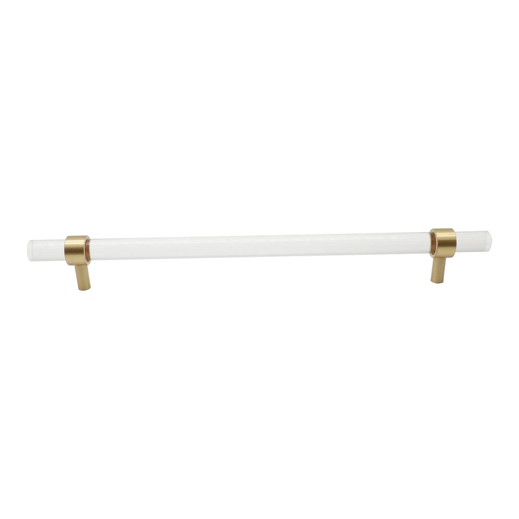 Brushed Brass Acrylic Cabinet Pulls,9" Hole Center,2pcs,Clear