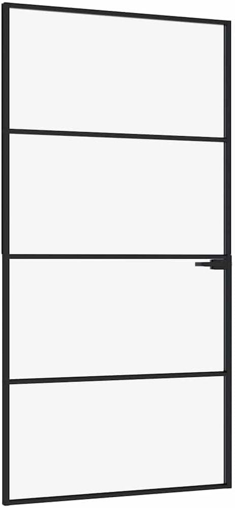 VidaXL vidaXL Interior Door, Aluminum Frame Glass Door, Inner Door with Alloy Handle for Bathroom Be