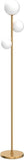3 Globe Floor Lamp Mid Century Modern, Gold Standing Lamp with Frosted Glass Shade & LED Bulbs