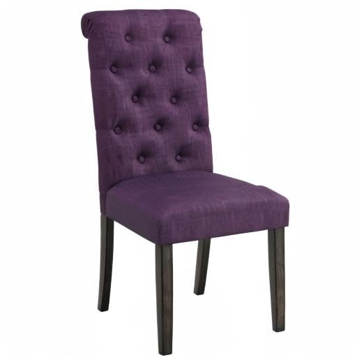 Leviton Solid Wood Tufted Parsons, Set of 2, Purple