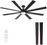 62" Ceiling Fan with LED Light and Remote - Brown and Black