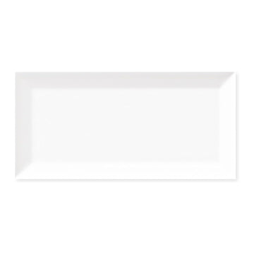 4-1/4x10 White Beveled Ceramic Subway Wall Tile Backsplashes|Bathroom Shower|Accent Wall - Glossy Finish (Box of